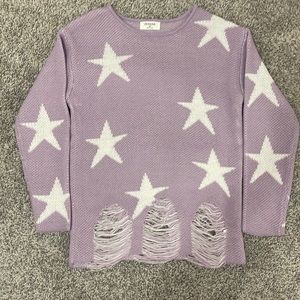 ZENANA oversized purple star sweater / Size: XS / Color: Purple